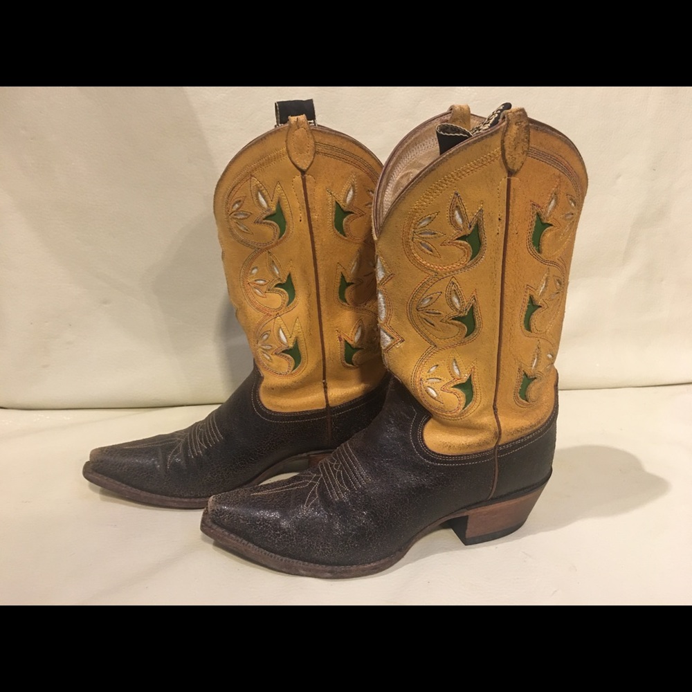 Justin Leather Cowboy Boots